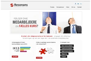 Resonans Kommunikation - hjemmeside fra SiteNow