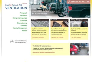 SupAir Teknik - hjemmeside fra SiteNow