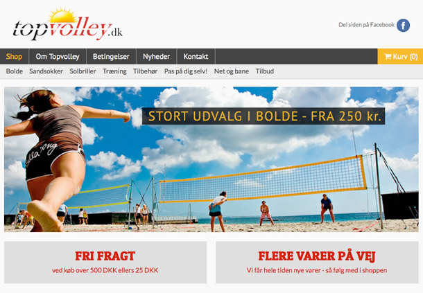Topvolley webshop fra SiteNow